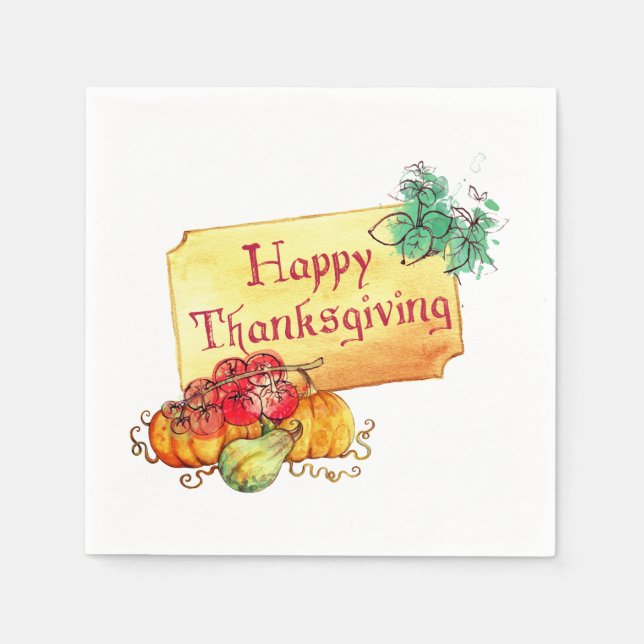 Happy Thanksgiving Serviette (Vorderseite)