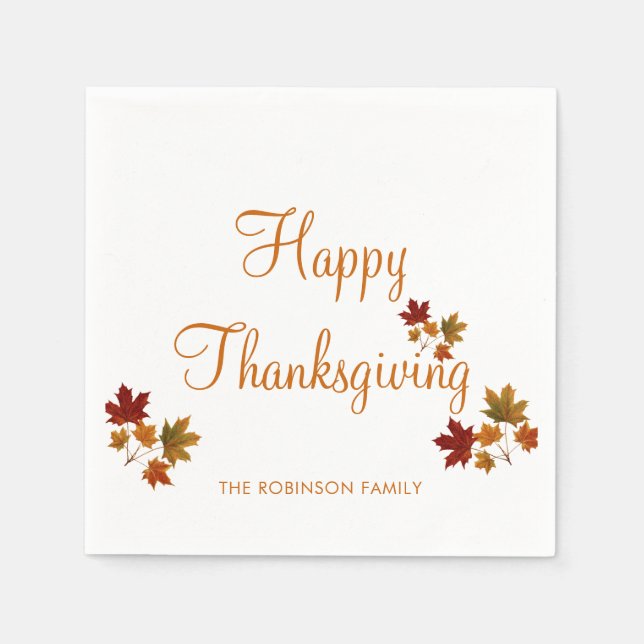 Happy Thanksgiving Serviette (Vorderseite)