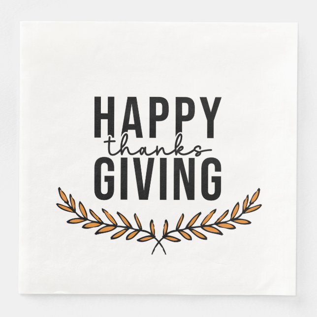 Happy Thanksgiving Serviette (Vorderseite)