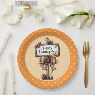 Happy Thanksgiving Sign Pappteller