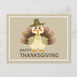 Happy Thanksgiving Simple Cute Funny Turkey Postkarte