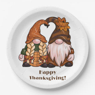 Happy Thanksgiving Skandinavien Gnomes Pappteller