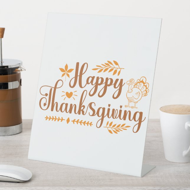 Happy Thanksgiving Sockelschild (In Situ)