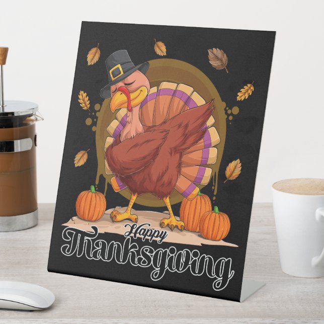 Happy Thanksgiving Sockelschild (In Situ)