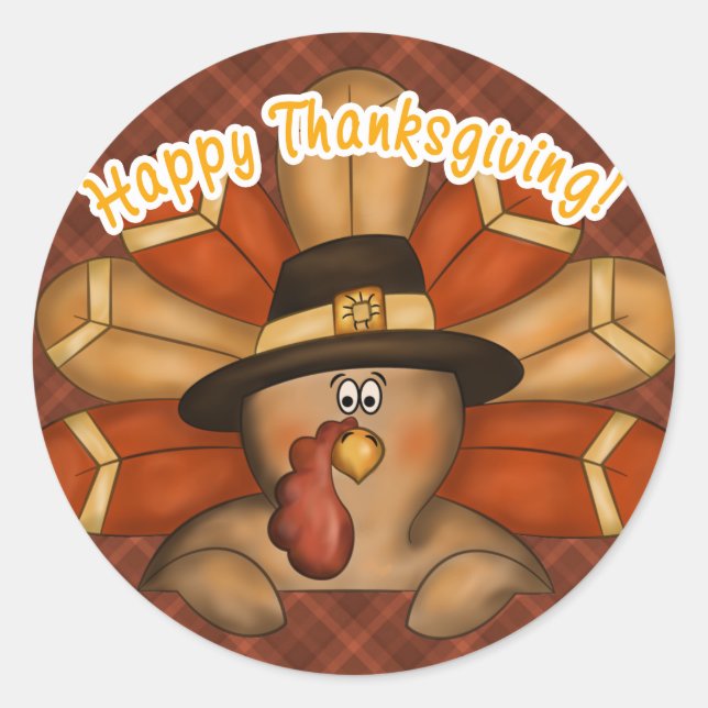 Happy Thanksgiving Sticker (Vorderseite)