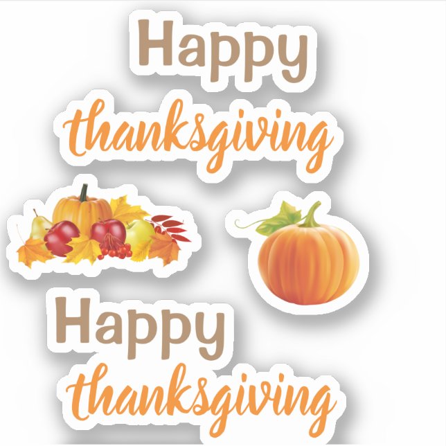 Happy thanksgiving Stickers Aufkleber (Vorderseite)