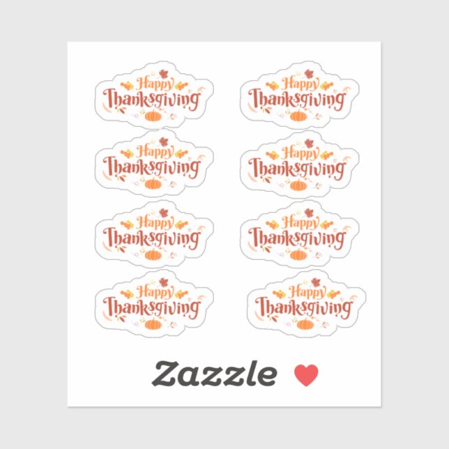 Happy Thanksgiving Stickers Aufkleber (Blatt)