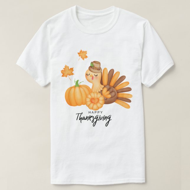 Happy Thanksgiving T - Shirt (Design vorne)