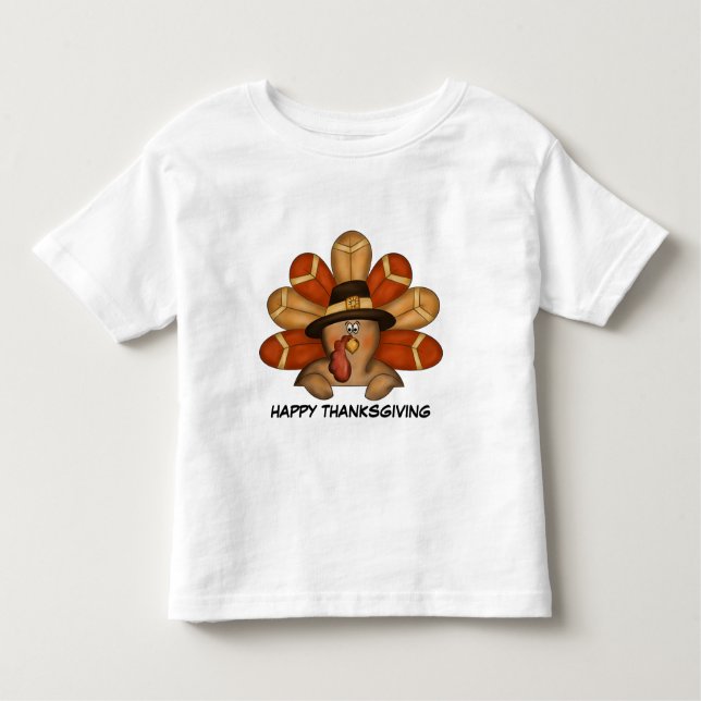 Happy Thanksgiving T - Shirt Kleinkinder (Vorderseite)