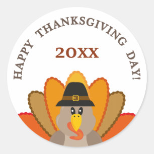 Happy Thanksgiving Tag Jahr Türkei lustig Runder Aufkleber