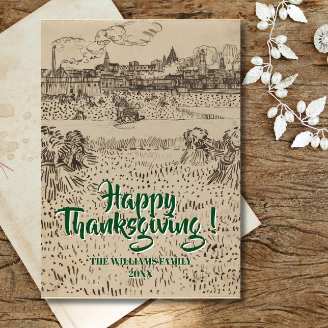 Happy Thanksgiving The Harvest Vincent van Gogh Karte (Von Creator hochgeladen)