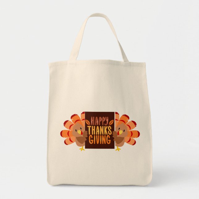 Happy Thanksgiving Tote Bag Tragetasche (Vorne)