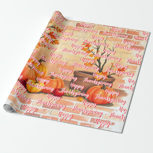 Happy Thanksgiving Trendy Beautiful Fall Geschenkpapier