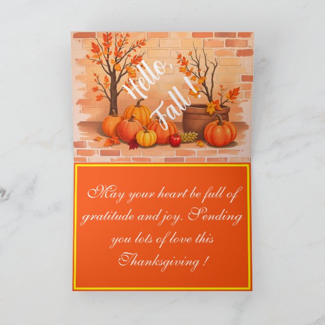 Happy Thanksgiving Trendy Beautiful Fall Karte (Innenseite)