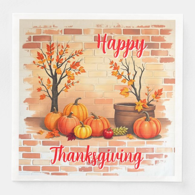 Happy Thanksgiving Trendy Beautiful Fall Serviette (Vorderseite)