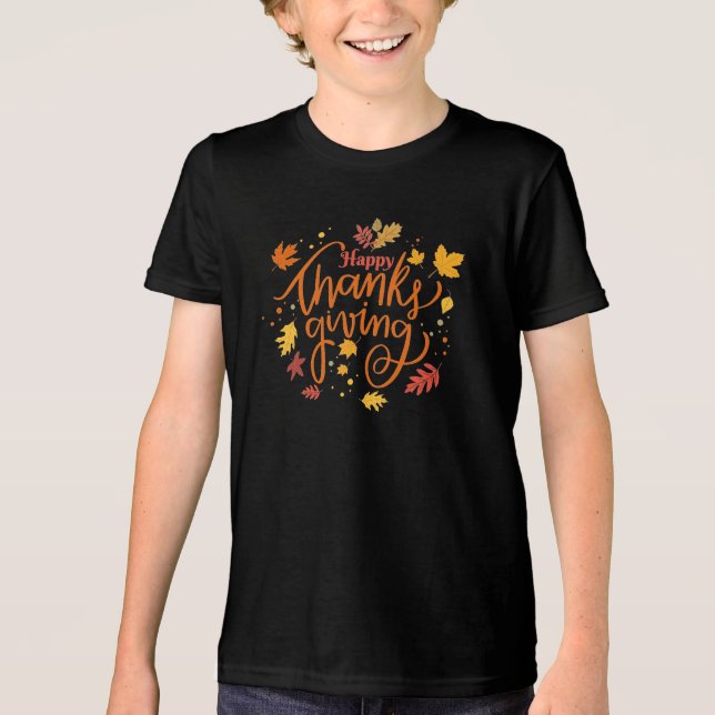 Happy Thanksgiving Tri-Blend Shirt (Vorderseite)