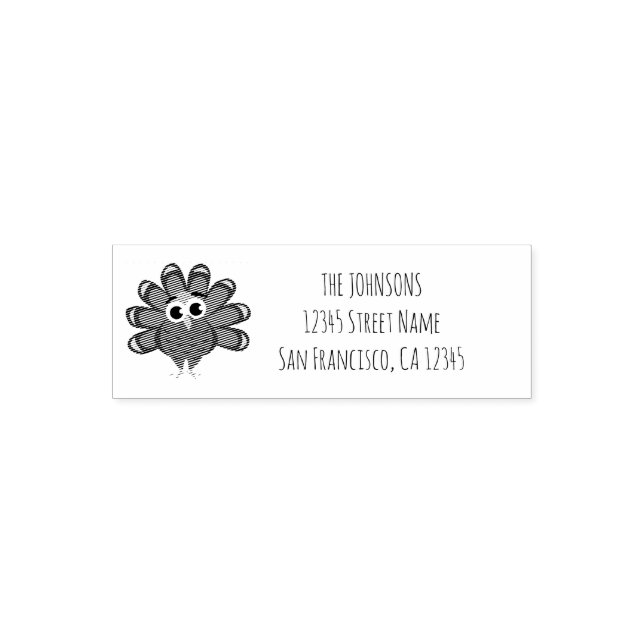 Happy Thanksgiving Trukey Vogel Illustration Desig Permastempel (Design)