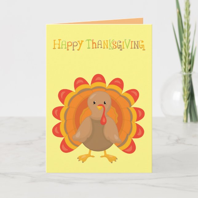 Happy Thanksgiving Türkei Feiertagskarte (Vorderseite)