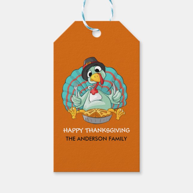 Happy Thanksgiving Türkei Geschenkanhänger (Vorderseite)