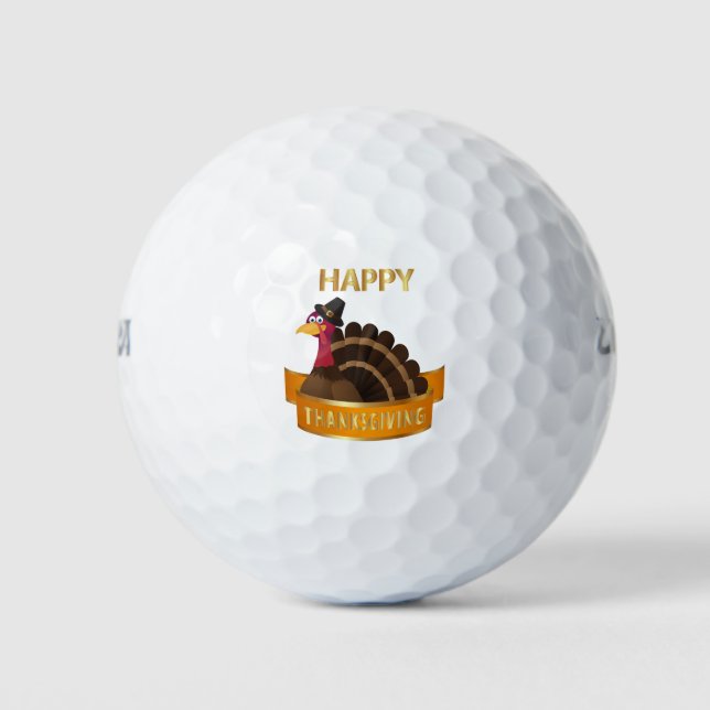 Happy Thanksgiving Türkei Golfball (Vorderseite)