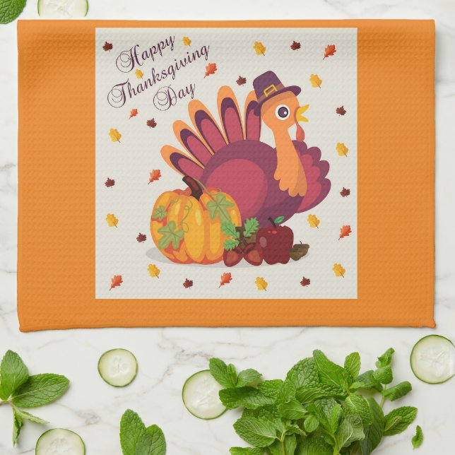Happy Thanksgiving Türkei Küchentuch (Gefaltet)
