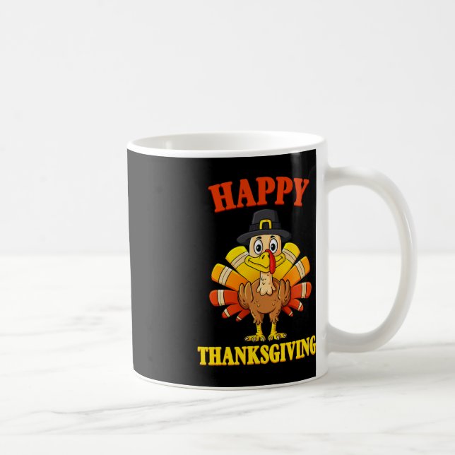 Happy Thanksgiving Türkei Pilgrim Boys Girls Kinde Kaffeetasse (Rechts)