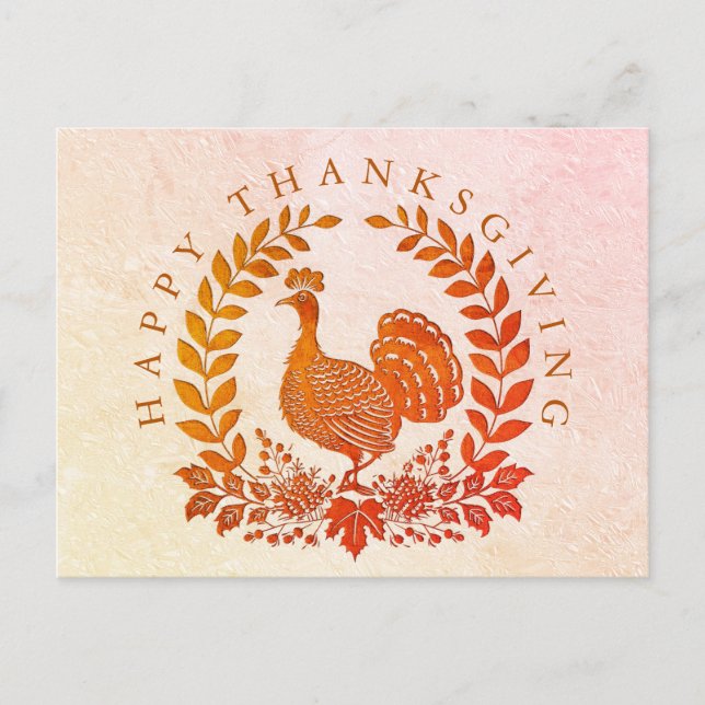 Happy Thanksgiving Türkei Postcard Postkarte (Vorderseite)