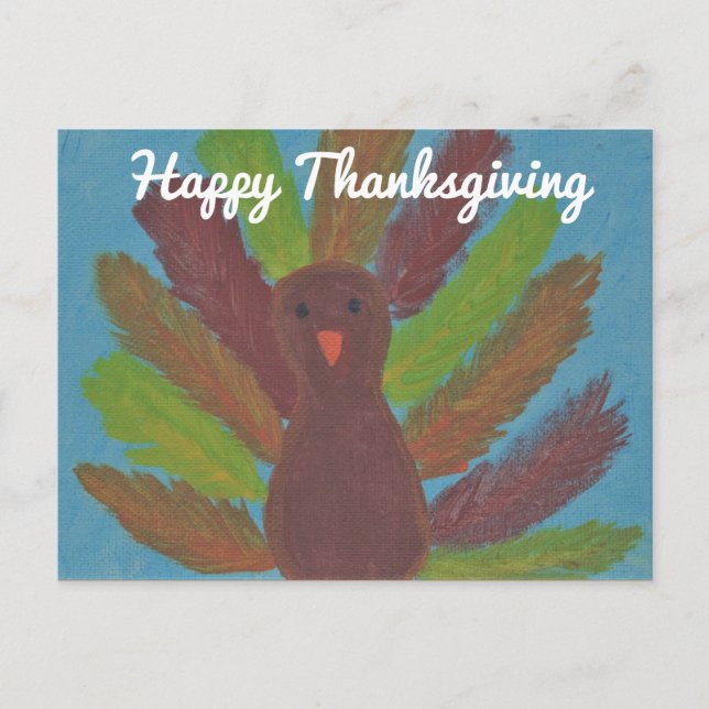 Happy Thanksgiving Türkei Postkarte (Vorderseite)