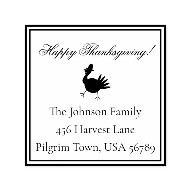 Happy Thanksgiving Türkei Rücksendeadresse Permastempel (Design)