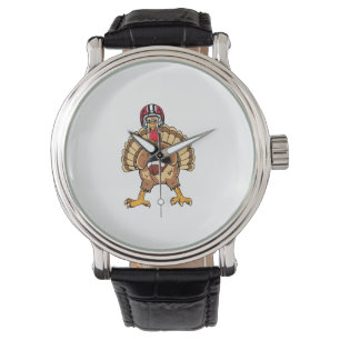 Happy Thanksgiving Türkei spielen Fußball Vater Mä Armbanduhr
