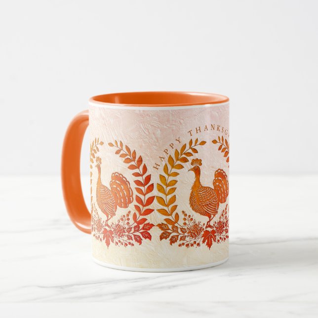Happy Thanksgiving Türkei Tasse (Vorderseite Links)