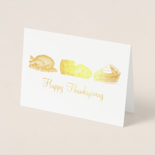 Happy Thanksgiving Turkey Cranberry Pumpkin Pie Folienkarte (Vorderseite)
