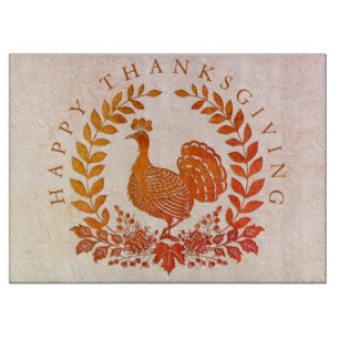 Happy Thanksgiving Turkey Cutting Board Schneidebrett