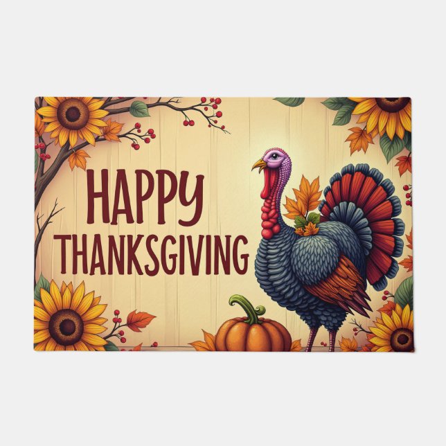 Happy Thanksgiving Turkey Doormat Fußmatte (Vorderseite)