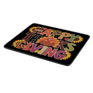 Happy Thanksgiving Turkey Funny Pumpkin Jahreszeit Schneidebrett