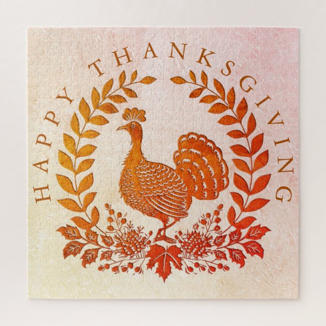 Happy Thanksgiving Turkey Jigsaw Puzzle (Vertikal)