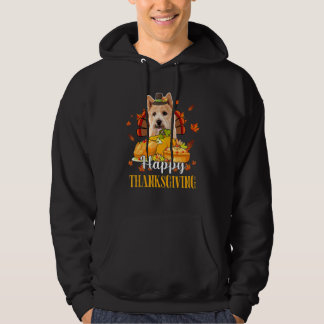 Happy Thanksgiving Turkey Norwich Terrier Fall Pum Hoodie