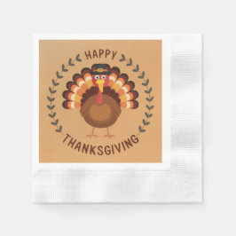 Happy Thanksgiving Turkey Paper Napkin Serviette