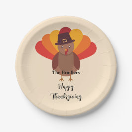 Happy Thanksgiving Turkey Personalisiert Paper Pla Pappteller