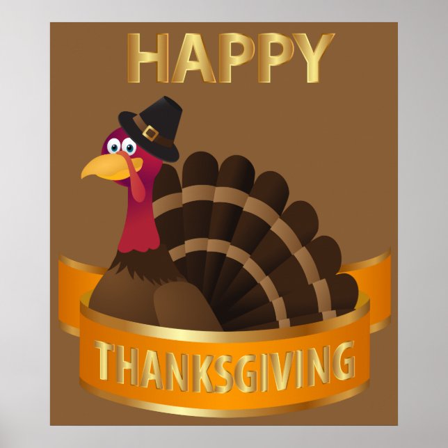 Happy Thanksgiving Turkey Poster (Vorne)