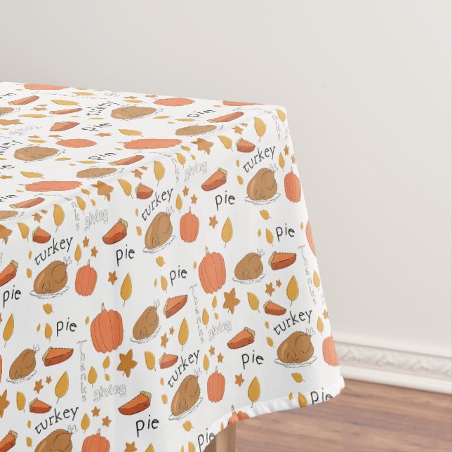 Happy Thanksgiving Turkey & Pumpkin Pie Tischdecke (Beispiel)