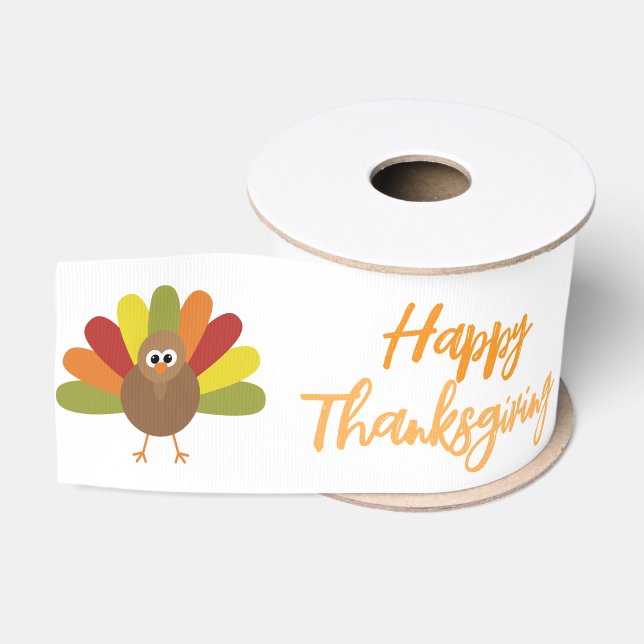 Happy Thanksgiving Turkey Ripsband (Spule)