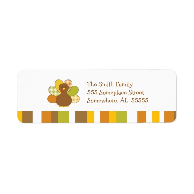 Happy Thanksgiving Turkey Rücksendeadresse Label (Vorne)