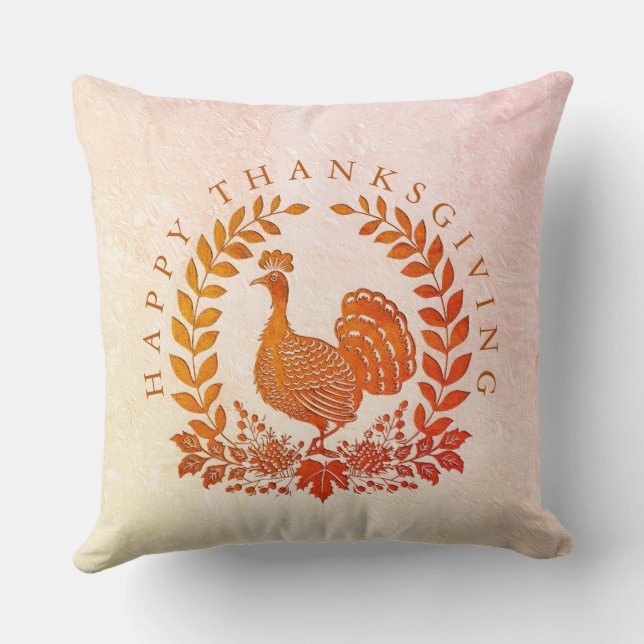 Happy Thanksgiving Turkey Throw Kissen (Rückseite)