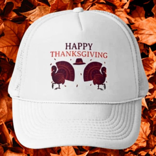Happy Thanksgiving Turkey Trucker Hat Truckerkappe (Von Creator hochgeladen)