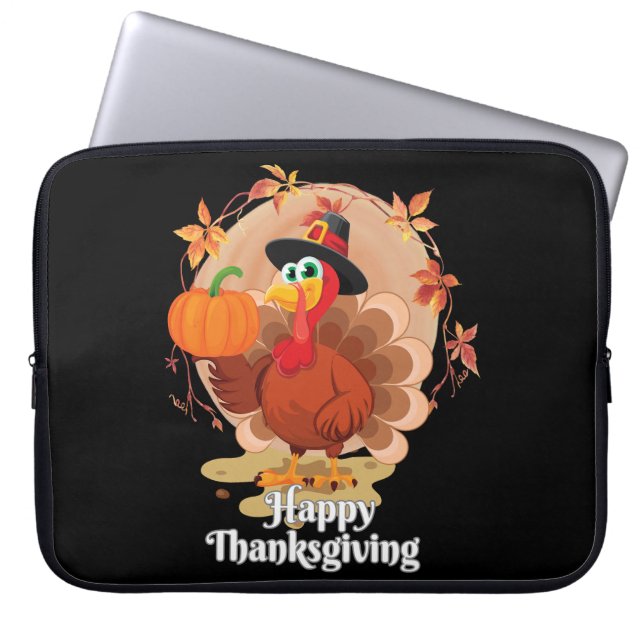 Happy Thanksgiving Typografie Laptopschutzhülle (Vorderseite)