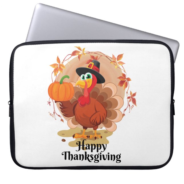 Happy Thanksgiving Typografie Laptopschutzhülle (Vorderseite)