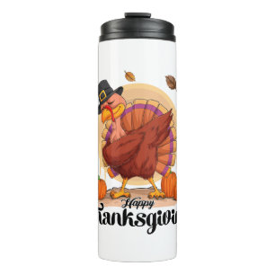 Happy Thanksgiving Typografie Thermal Tumbler Thermosbecher