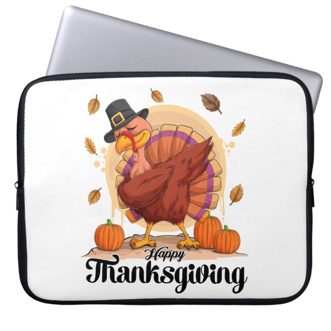 Happy Thanksgiving Typografy Coffee Tasse Laptopschutzhülle (Vorderseite)