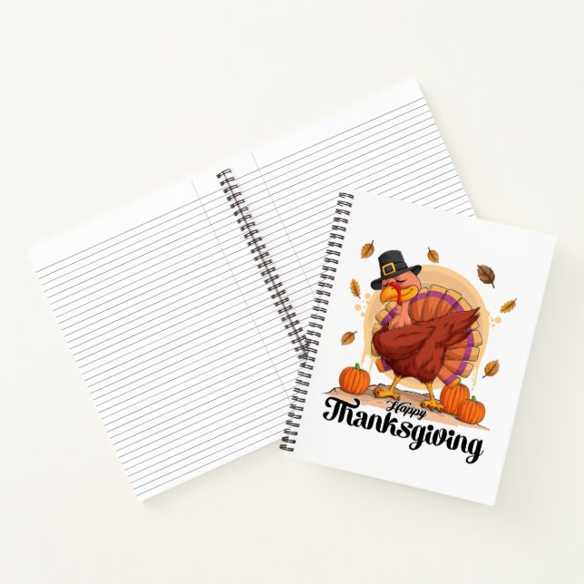Happy Thanksgiving Typografy Spiral Notebook Notizbuch (Innenseite)